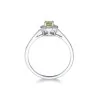 9ct White Gold Solitaire Oval Cut Peridot and Diamond 0.53ct Halo Ring