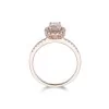 18ct Rose Gold Oval Cut Morganite 0.98ct Diamond Halo Ring