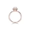 9ct Rose Gold Oval Cut Morganite 0.98ct Diamond Halo Ring