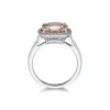 18ct White Gold Diamond 0.26ct and Morganite 3.60ct Halo Ring