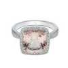 18ct White Gold Diamond 0.26ct and Morganite 3.60ct Halo Ring