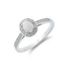 9ct White Gold Oval Cut Opal 0.53ct Diamond Halo Ring