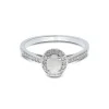 9ct White Gold Oval Cut Opal 0.53ct Diamond Halo Ring