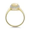 9ct Yellow Gold 0.78ct Oval Opal & Round Brilliant Diamond Halo Ring