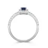 18ct White Gold Baguette Cut 0.45ct Sapphire and 0.65ct Diamond Solitaire ring