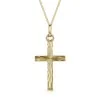 9ct Yellow Gold 15mm x 26mm Diamond Cut Cross Gents Pendant