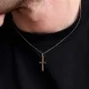 9ct Yellow Gold 15mm x 26mm Diamond Cut Cross Gents Pendant