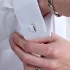 Silver Square Mens Cufflinks