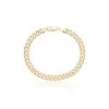 Silver Yellow Gold Plated 6.2mm Curb Bracelet 