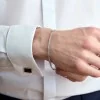 Silver Herringbone Gents Bracelet
