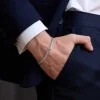 Silver Curb Chain Mens Bracelet