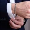 Silver Curb Chain Mens Bracelet