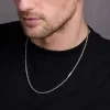 Silver 50cm Barrel Design Chain Necklet