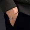 Sterling Silver Plain Mens Torque Bangle