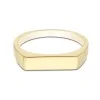 Silver Gents Yellow Gold Plated Rectangular Signet Ring