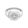 True North | Silver Gents Compass Signet Ring