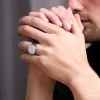 Silver Mens Adjustable Signet Ring