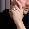 Silver Mens Adjustable Signet Ring
