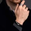 Silver Mens Adjustable Signet Ring