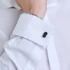 Silver Black Cubic Zirconia Mens Cufflinks