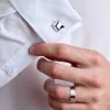 9ct White Gold 6mm Lined Centre Wedding Ring