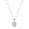 18ct White Gold 0.33ct Double Halo Round Brilliant Diamond Pendant Necklace