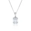 18ct White Gold Baguette & Brilliant Cut 0.46ct Diamond Pendant