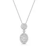 18ct White Gold Round Brilliant 0.75ct Diamond Round & Oval Shape Drop Pendant