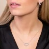 18ct White Gold 0.80ct Round Brilliant Diamond Fancy Oval Pendant