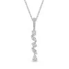 18ct White Gold Mix Cut 0.44ct Diamond Drop Pendant