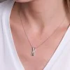 18ct White Gold Princess & Round Brilliant Cut 0.40ct Diamond Multi Strand Cross Over Pendant