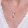18ct White Gold Princess & Round Brilliant Cut 0.40ct Diamond Multi Strand Cross Over Pendant