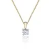 18ct Yellow Gold 0.33ct Round Brilliant 4 Claw Diamond Solitaire Pendant