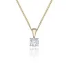 18ct Yellow Gold 0.75ct Round Brilliant 4 Claw Diamond Solitaire Pendant