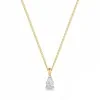 18ct Yellow Gold Pear Cut 0.60ct Diamond Solitaire Pendant