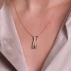 18ct Yellow Gold Round Brilliant 0.20ct Diamond Multi Strand Cross Over Pendant
