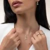 9ct White Gold 0.25ct Diamond Cluster Drop Pendant Necklace