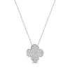 9ct White Gold 0.31ct Diamond Cluster Clover Pendant Necklace