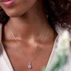 9ct White Gold 0.33ct Round Brilliant Diamond Illusion Style Halo Drop Pendant