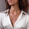 9ct White Gold 0.33ct Round Brilliant Diamond Illusion Style Halo Drop Pendant