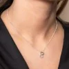 9ct White Gold Brilliant Cut 0.05ct Diamond Double Heart Pendant