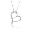 9ct White Gold Round Brilliant 0.05ct Diamond Open Heart Pendant