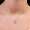 9ct White Gold Baguette and Round Brilliant Cut 0.48ct Diamond Pendant