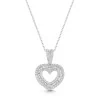 9ct White Gold Baguette and Round Brilliant Cut 0.48ct Diamond Pendant