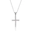 9ct White Gold Brilliant Cut 0.15ct Diamond Cross Pendant
