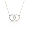 9ct Yellow Gold Brilliant Cut Diamond 0.08ct Interlocking Circle Pendant Necklace