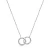 9ct White Gold Round Brilliant 0.06ct Diamond Interlocking Circle Pendant