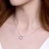9ct White Gold Round Brilliant 0.75ct Diamond Circle Pendant