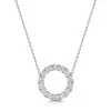 9ct White Gold Round Brilliant 0.75ct Diamond Circle Pendant