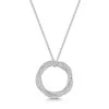 9ct White Gold Round Brilliant 0.15ct Diamond Woven Circle Pendant